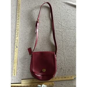 Coach Vintage Companion leather Bag Deep Red 9076 turnlock